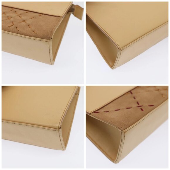 BURBERRY Hand Bag Leather Beige Auth - Picture 16 of 16